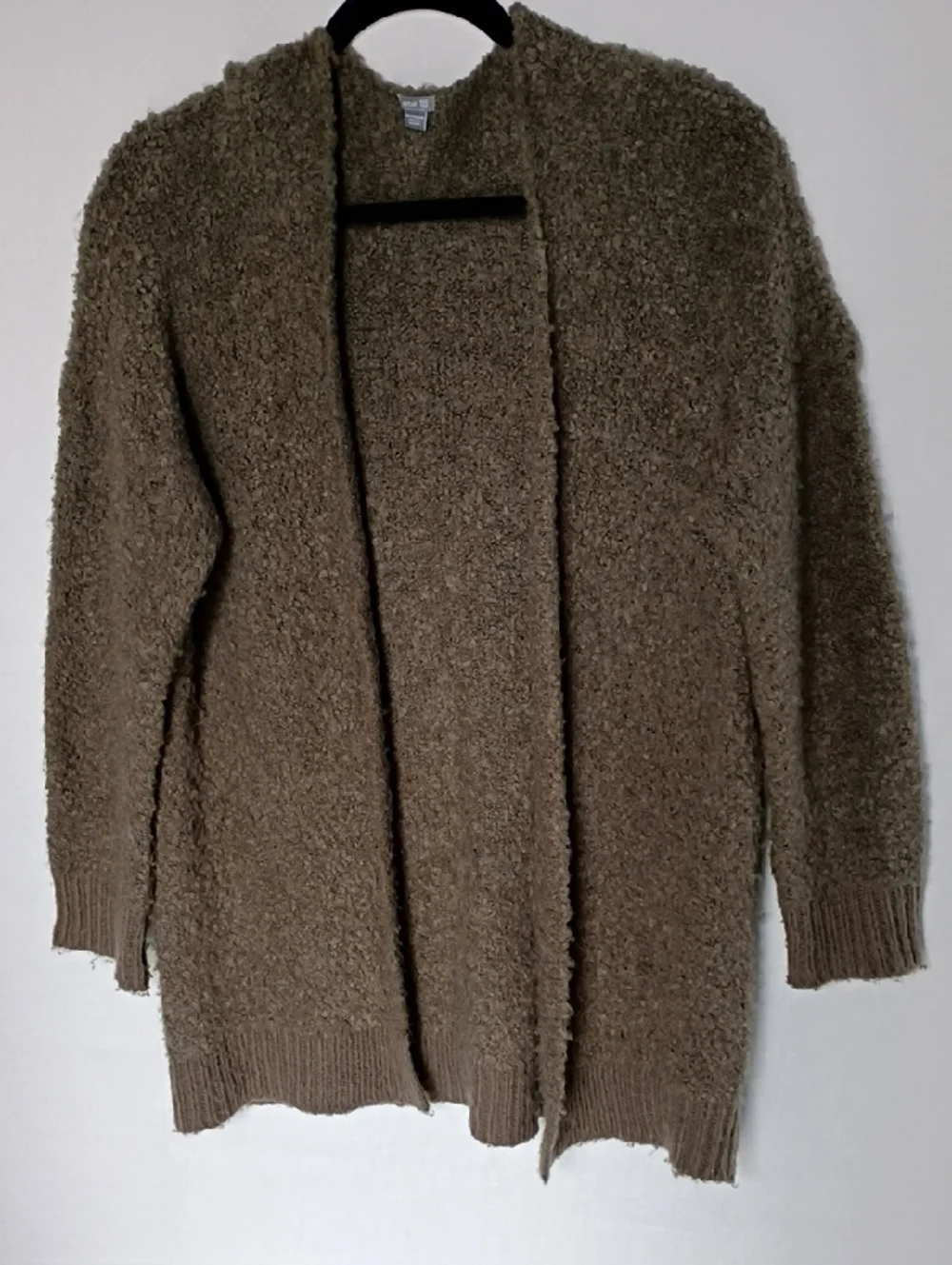 aerie Women's Olive Taupe Bouclé Open-Front Cardigan Size XS - Picture 2 of 8